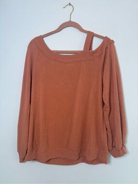 Women’s Off-the-Shoulder Sweater in Rust - Casual One-Shoulder Knit